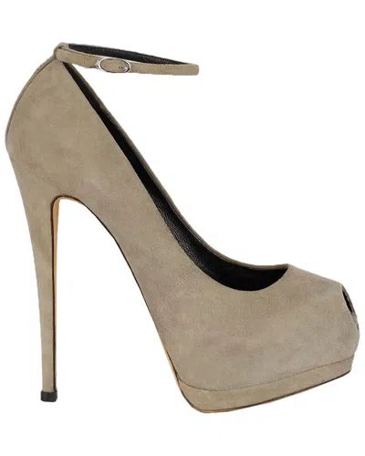 Pre-owned Giuseppe Zanotti Women's Suede Platform Pump (authentic Pre-loved) In Multi