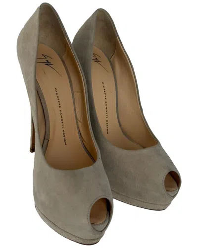 Pre-owned Giuseppe Zanotti Women's Suede Sharon Platform Pump (authentic Pre-loved)