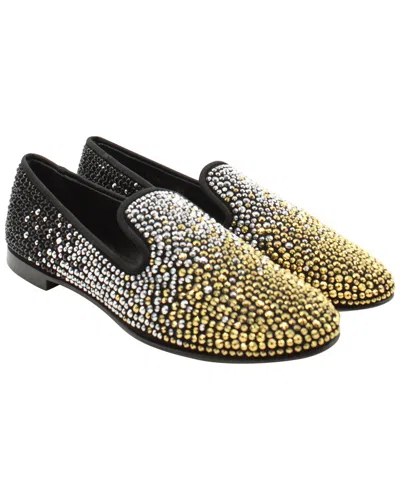 Pre-owned Giuseppe Zanotti Women's Suede Studded Smoking Slipper (authentic Pre-loved) In Yellow