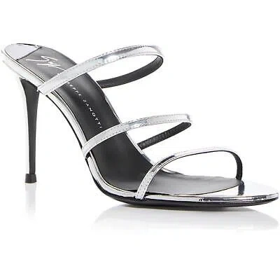 Pre-owned Giuseppe Zanotti Womens Clandestino Silver Slide Sandals 37 Medium (b,m) 8815