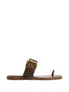 Giuseppe Zanotti Woven-strap Flat Sandals In Brown