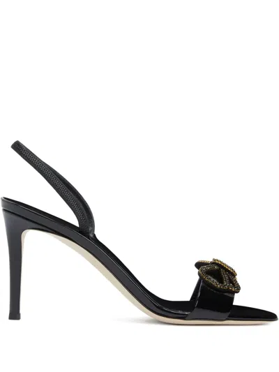 GIUSEPPE ZANOTTI ZARI BOW-EMBELLISHED SLINGBACK SANDALS