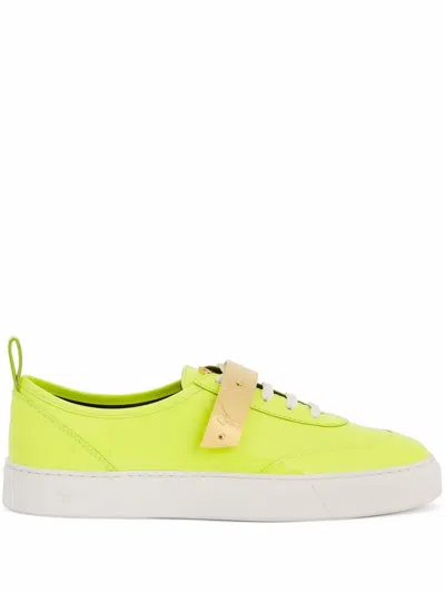 Giuseppe Zanotti Zenas Touch-strap Sneakers In Yellow