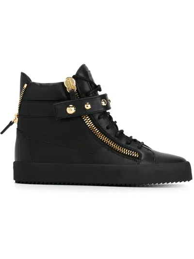 Giuseppe Zanotti Zip Detail Hi-top Sneakers In Black