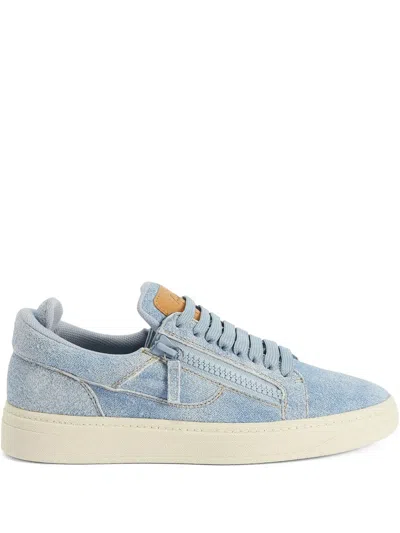 Giuseppe Zanotti Zip Detailing Trainers In Blue