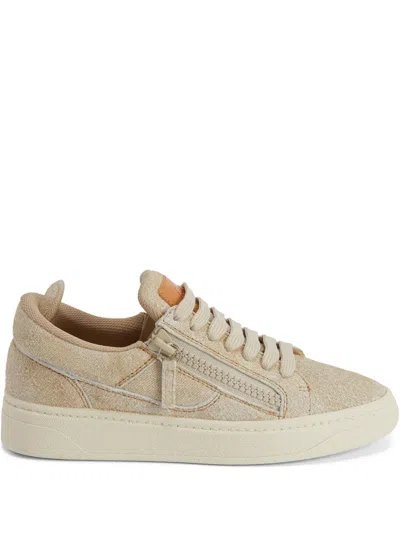 Giuseppe Zanotti Zip Detailing Trainers In Neutrals
