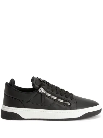 Giuseppe Zanotti Zip-details Low-top Sneakers In Black