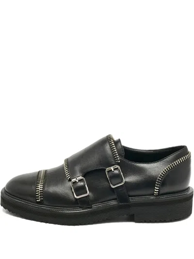 Pre-owned Giuseppe Zanotti Zip-embellishment Monk Shoes In Black