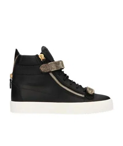 Giuseppe Zanotti Zipper Details Leisure Sneakers In Black