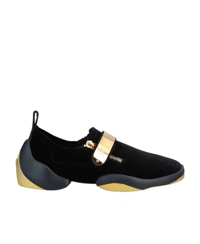 Giuseppe Zanotti Zipper Details Low-top Casual Sneakers In Black