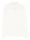 Giuuno Polo-pullover Mit Zopfmuster In White