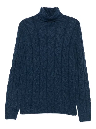 Giuuno Cable-knit Roll-neck Sweater In Blue