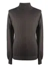 Giuuno Turtleneck Wool Sweater In Gray
