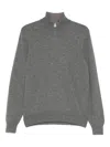 Giuuno Zip Neck Knitwear In Gray