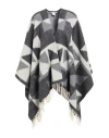 Give And Get Woman Cape Grey Size Onesize Wool, Polyamide