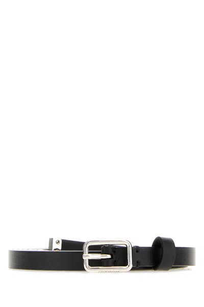 Givenchy 1 Cm Calf Leather Belt With Silver-tone Hardware In Black