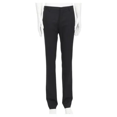 Pre-owned Givenchy 100% Wool Black Straight Leg Trousers Pants Eu48 M