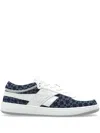 Givenchy G Move Sneakers In Leather And Monogram 72 Denim In Blue