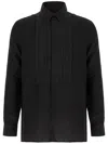 Givenchy Silk Shirt With Front Pleats And Pointed Collar