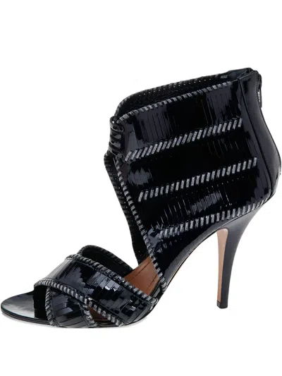 Pre-owned Givenchy 105mm Patent Leather Sandals In Black