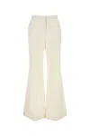Givenchy Flared Wool Trousers Featuring Belt Loops In White