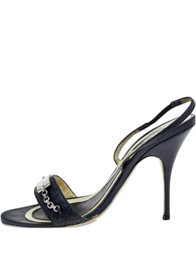 Pre-owned Givenchy 110mm Patent-leather Slingback Sandals