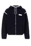 Givenchy Wool Hooded Jacket Contrast Trim Pockets