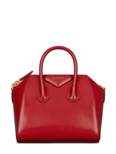 Givenchy 19 X 26 X 13 Cm Calf Leather Satchel With Adjustable Strap In Rosso