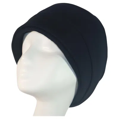 Pre-owned Givenchy 1960s Black Wool Jersey Pleated Turban Hat