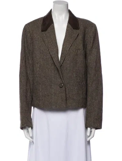 Pre-owned Givenchy 1970's Alpaca Blazer In Brown