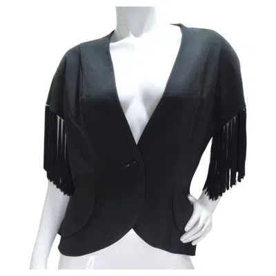 Pre-owned Givenchy 1980s Black Fringe Vest