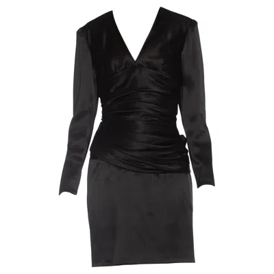 Pre-owned Givenchy 1980s  Black Haute Couture Silk Double Faced Satin Cocktail Dress With