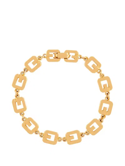 Pre-owned Givenchy 1980s Logo-detail Bracelet In Gold
