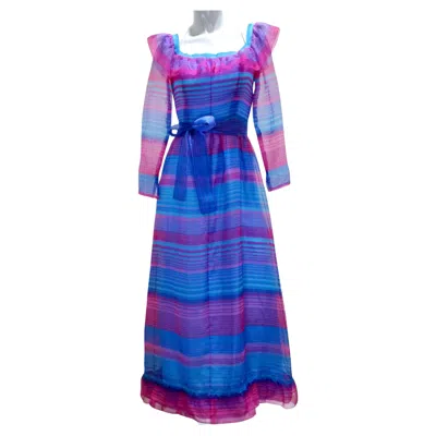 Pre-owned Givenchy 1980s Pink & Blue Stripe Dress