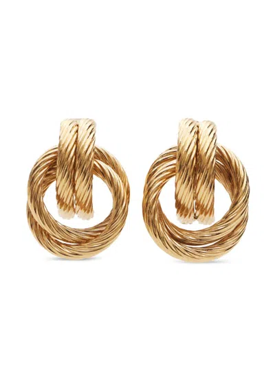 Pre-owned Givenchy 1990-2000s Door-knocker Clip-on Earrings In Gold