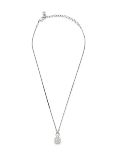 Pre-owned Givenchy 1990-2000s Logo-pendant Necklace In Silver