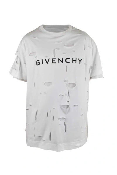 Givenchy 2 Layers Hole T Shirt In White