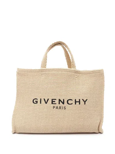 Pre-owned Givenchy 2000-2025 Large Raffia G Shopping Tote Bag