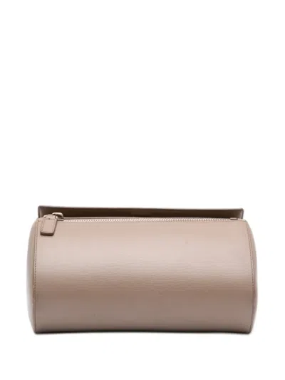 Pre-owned Givenchy 2000-2026 Medium Grained Calfskin Pandora Box Crossbody Bag In Brown