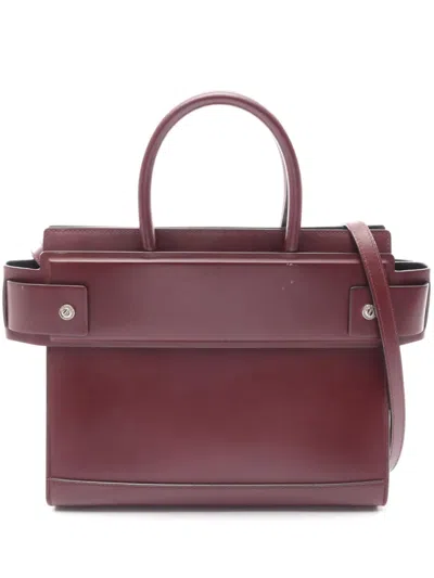Pre-owned Givenchy 2000-2026 Medium Leather Horizon Satchel In Red