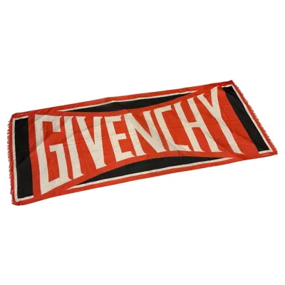 Pre-owned Givenchy 2000s Blue, Red And White Cotton Oversized Scarf By