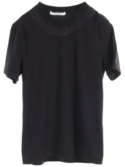 Pre-owned Givenchy 2000s Embroidered T-shirt In Black