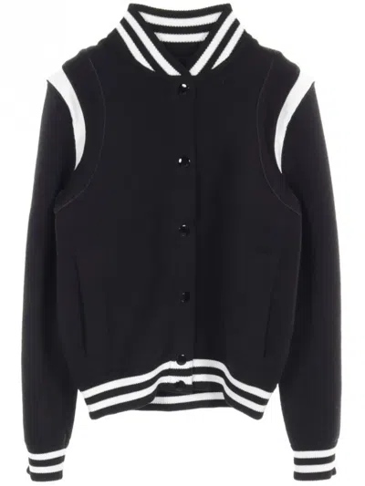 Pre-owned Givenchy 2000s Two-tone Bomber Jacket In 黑色