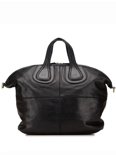 Pre-owned Givenchy 2006-2025 Medium Lambskin Nightingale Satchel In Black