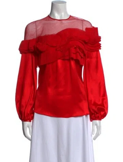 Pre-owned Givenchy 2008-2009 Crew Neck Blouse In Red