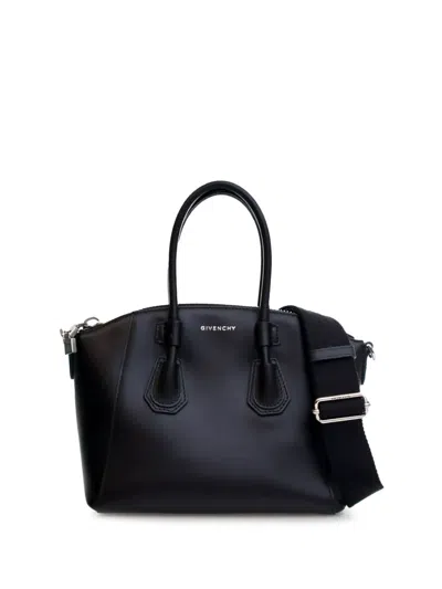 Pre-owned Givenchy 2010-2025 Mini Calfskin Antigona Sport Satchel In Black