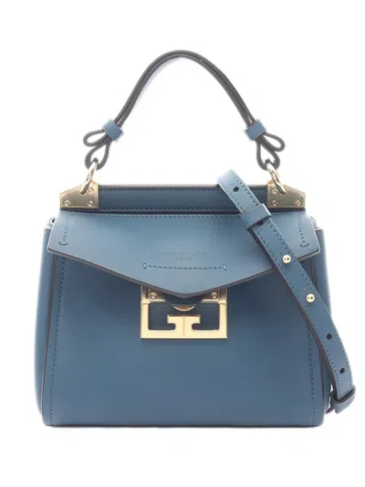 Pre-owned Givenchy 2010-2026 Mini Mystic Leather Satchel In Blue