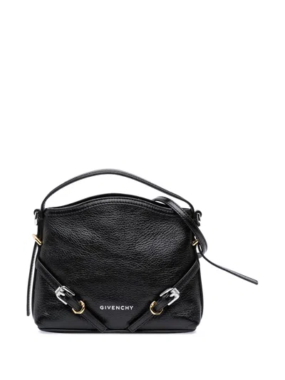 Pre-owned Givenchy 2010-2026 Nano Leather Voyou Satchel In Black