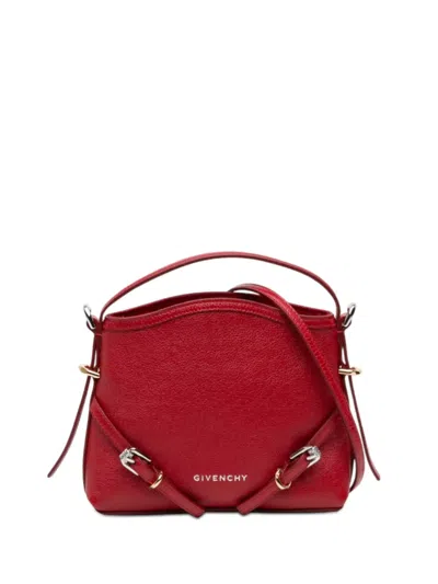 Pre-owned Givenchy 2010-2025 Nano Leather Voyou Satchel In Red