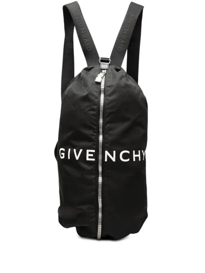 Pre-owned Givenchy 2010-2025 Nylon G Zip Duffle Backpack In Black